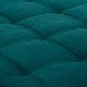 Canapé d'angle Elnora Velours - Turquoise - Méridienne longue à gauche (vue de face) - Sans repose-pieds