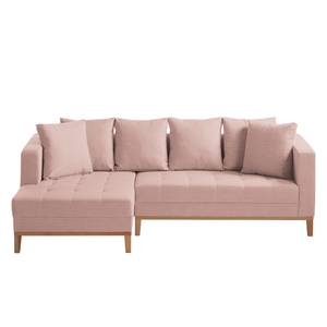 Ecksofa Eloise Webstoff Mauve - Ottomane davorstehend links