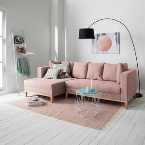 Ecksofa Eloise Webstoff Mauve - Ottomane davorstehend links