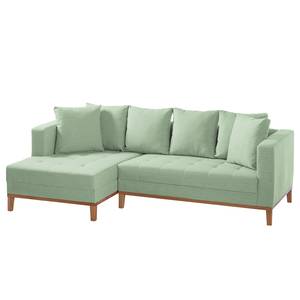 Ecksofa Eloise Webstoff Mint - Ottomane davorstehend links