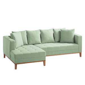 Ecksofa Eloise Webstoff Mint - Ottomane davorstehend links