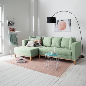 Ecksofa Eloise Webstoff Mint - Ottomane davorstehend links