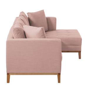 Ecksofa Eloise Webstoff Mauve - Ottomane davorstehend rechts