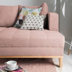 Ecksofa Eloise Webstoff Mauve - Ottomane davorstehend rechts