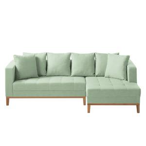 Ecksofa Eloise Webstoff Mint - Ottomane davorstehend rechts