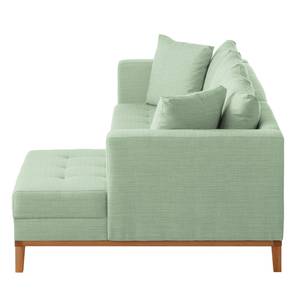 Ecksofa Eloise Webstoff Mint - Ottomane davorstehend rechts