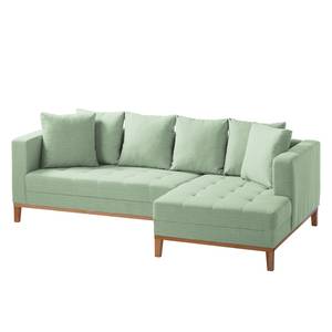 Ecksofa Eloise Webstoff Mint - Ottomane davorstehend rechts