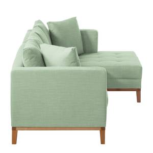 Ecksofa Eloise Webstoff Mint - Ottomane davorstehend rechts