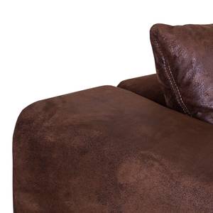 Ecksofa Emilio Antiklederoptik Braun - Longchair davorstehend links