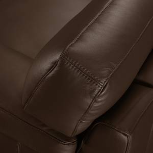 Canapé d'angle Parlin Imitation cuir - Marron café - Méridienne courte à droite (vue de face) - Sans appui-tête