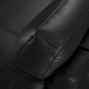 Canapé d'angle Parlin Imitation cuir - Noir - Méridienne courte à droite (vue de face) - Sans appui-tête