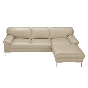 Ecksofa Parlin Kunstleder Beige - Longchair davorstehend rechts - Ohne Kopfstütze