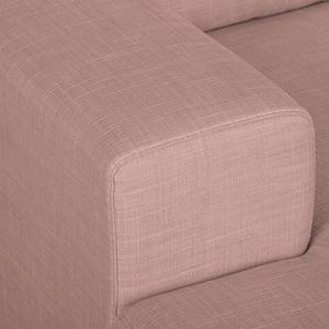 Ecksofa Eva I Webstoff Mauve - Longchair davorstehend links - Beige - Eiche