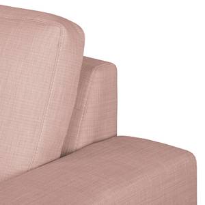 Ecksofa Eva I Webstoff Mauve - Longchair davorstehend links - Beige - Eiche