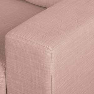 Ecksofa Eva I Webstoff Mauve - Longchair davorstehend links - Beige - Eiche