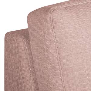 Ecksofa Eva I Webstoff Mauve - Longchair davorstehend links - Beige - Eiche