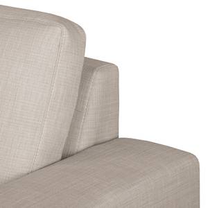 Ecksofa Eva I Webstoff Webstoff - Lichtgrau - Longchair davorstehend rechts - Beige - Eiche