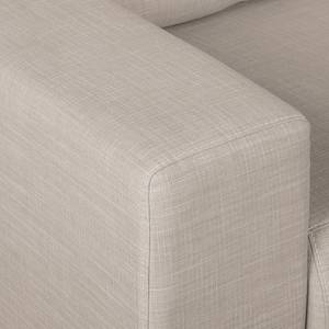 Ecksofa Eva I Webstoff Webstoff - Lichtgrau - Longchair davorstehend rechts - Beige - Eiche