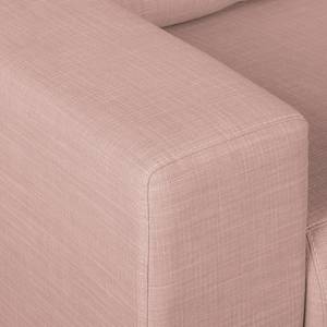 Ecksofa Eva I Webstoff Webstoff - Mauve - Longchair davorstehend rechts - Beige - Eiche