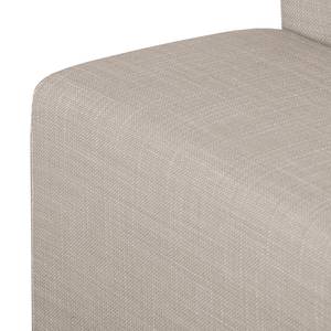 Ecksofa Eva I Webstoff Webstoff - Lichtgrau - Longchair davorstehend rechts - Braun - Eiche