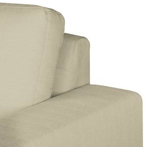 Ecksofa Eva II Webstoff Kaschmir - Longchair davorstehend rechts - Beige - Eiche