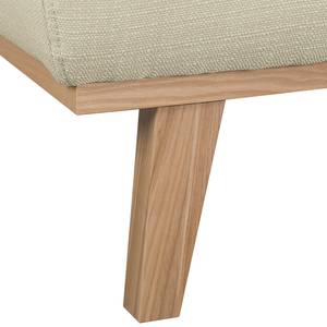 Hoekbank Eva II geweven stof - Kasjmier - Longchair vooraanzicht links - Beige - Eik