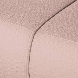 Ecksofa Eva II Webstoff Mauve - Longchair davorstehend links - Beige - Eiche