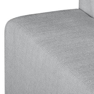 Ecksofa Eva II Webstoff Silber - Longchair davorstehend rechts - Beige - Eiche