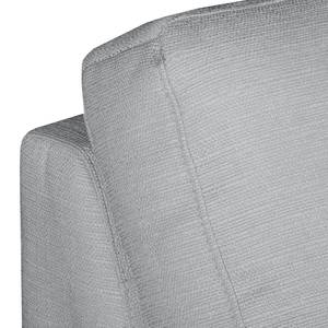 Ecksofa Eva II Webstoff Silber - Longchair davorstehend links - Beige - Eiche