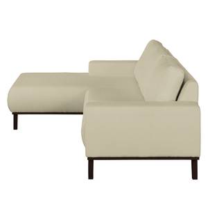 Ecksofa Eva II Webstoff Kaschmir - Longchair davorstehend links - Braun - Eiche