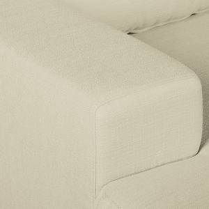 Ecksofa Eva II Webstoff Kaschmir - Longchair davorstehend links - Braun - Eiche