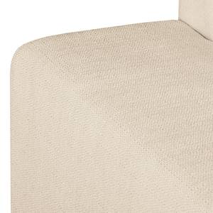 Ecksofa Eva II Webstoff Creme - Longchair davorstehend rechts - Braun - Eiche