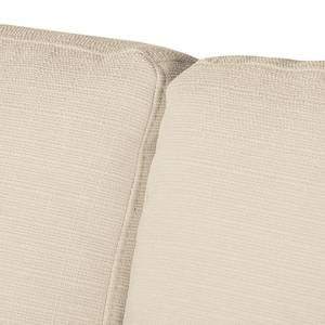 Ecksofa Eva II Webstoff Creme - Longchair davorstehend rechts - Braun - Eiche