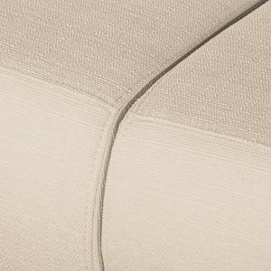 Ecksofa Eva II Webstoff Creme - Longchair davorstehend rechts - Braun - Eiche