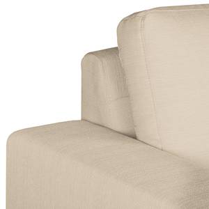 Ecksofa Eva II Webstoff Webstoff - Creme - Longchair davorstehend rechts - Braun - Eiche