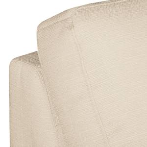 Ecksofa Eva II Webstoff Creme - Longchair davorstehend rechts - Braun - Eiche