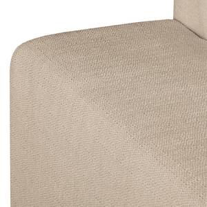 Ecksofa Eva II Webstoff Cappuccino - Longchair davorstehend rechts - Braun - Eiche