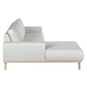 Ecksofa Eva III Webstoff Lichtgrau - Longchair davorstehend links - Beige - Eiche