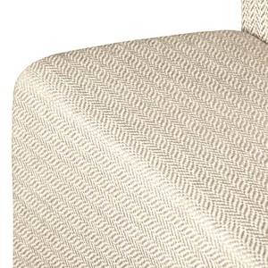 Ecksofa Eva III Webstoff Beige - Longchair davorstehend links - Braun - Eiche