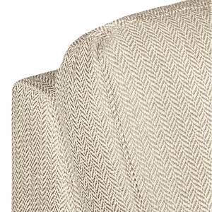 Ecksofa Eva III Webstoff Beige - Longchair davorstehend links - Braun - Eiche