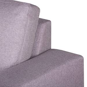 Ecksofa Eva III Webstoff Flieder - Longchair davorstehend links - Braun - Eiche