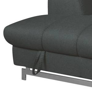 Canapé d'angle Ferch (convertible) Tissu Tissage à plat - Noir - Méridienne courte à gauche (vue de face)