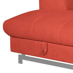 Ecksofa Ferch (mit Schlaffunktion) Velours - Rot - Longchair davorstehend links