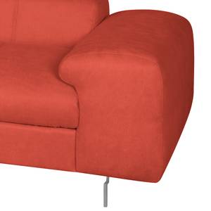 Ecksofa Ferch (mit Schlaffunktion) Velours - Rot - Longchair davorstehend links