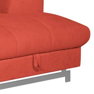 Ecksofa Ferch (mit Schlaffunktion) Velours - Rot - Longchair davorstehend rechts