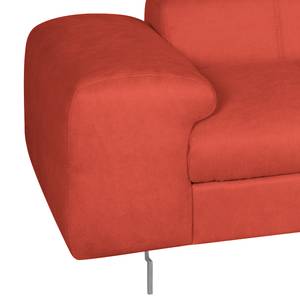 Ecksofa Ferch (mit Schlaffunktion) Velours - Rot - Longchair davorstehend rechts