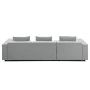 Ecksofa FINNY 2,5-Sitzer mit Longchair Webstoff Saia: Hellgrau - Longchair davorstehend links - Keine Funktion