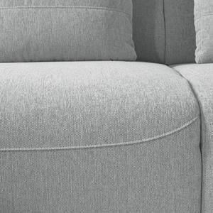 Ecksofa FINNY 2,5-Sitzer mit Longchair Webstoff Saia: Hellgrau - Longchair davorstehend rechts - Keine Funktion