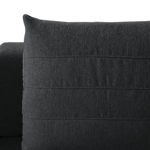 Ecksofa FINNY 2,5-Sitzer mit Longchair Webstoff Saia: Anthrazit - Longchair davorstehend rechts - Sitztiefenverstellung