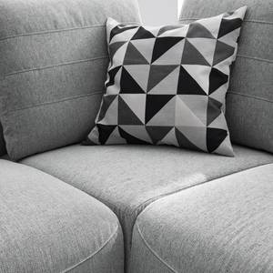 Canapé d’angle 2-3 places FINNY Tissu - Tissu Saia: Gris clair - Méridienne courte à droite (vue de face) - Avec réglage de la profondeur d'assise